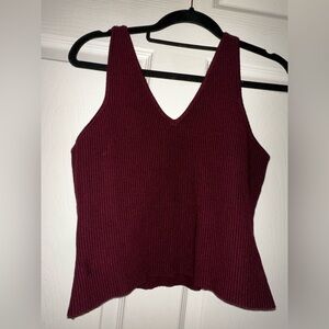 House of Harlow 1960 women’s maroon ribbed cropped tank top L fall contemporary